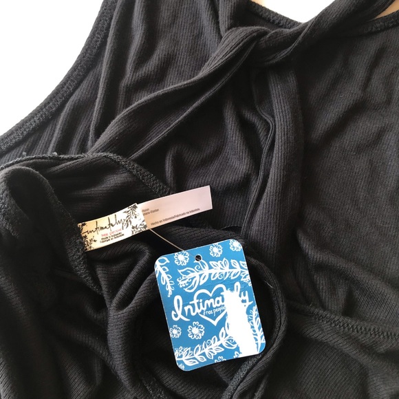 NEW Free People Black Bodysuit Large Open Back - Picture 6 of 7